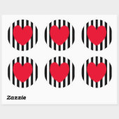 Sticker Rond Coeur rouge (Feuille)