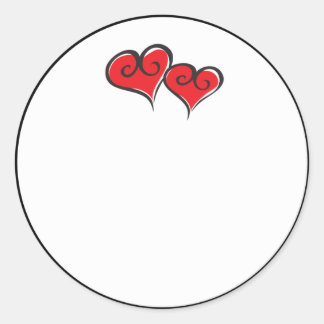 Sticker Rond coeur rouge