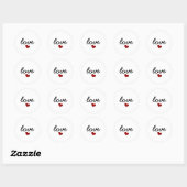 Sticker Rond coeur rouge (Feuille)