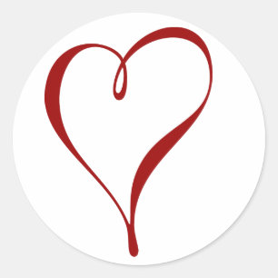 Sticker Rond Coeur rouge
