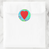 Sticker Rond Cœur Rouge (Sac)