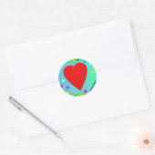 Sticker Rond Cœur Rouge (Enveloppe)