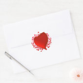 Sticker Rond Coeur rouge brillant (Enveloppe)