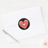 Sticker Rond Coeur rouge et blanc (Enveloppe)
