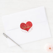 Sticker Rond Coeur rouge et rose Saint Valentin (Enveloppe)