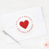 Sticker Rond Cœur Rouge Minimal Moderne  (Enveloppe)