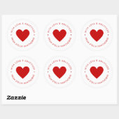 Sticker Rond Cœur Rouge Minimal Moderne  (Feuille)