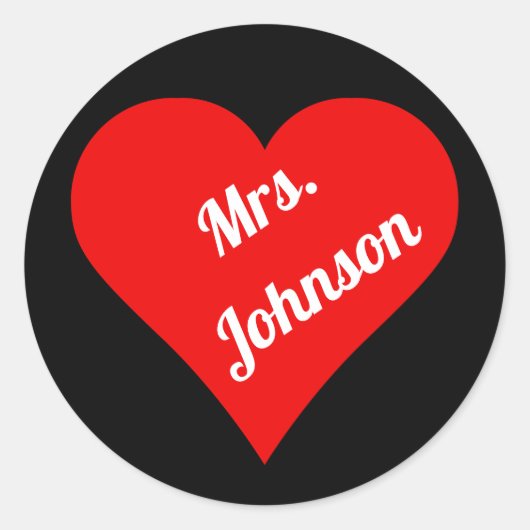 Sticker Rond Coeur rouge sur arrière - plan noir (Devant)