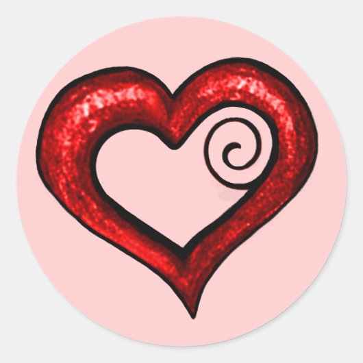 Sticker Rond Coeur roux (Devant)