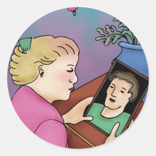 Sticker Rond Coeur saignant (Devant)