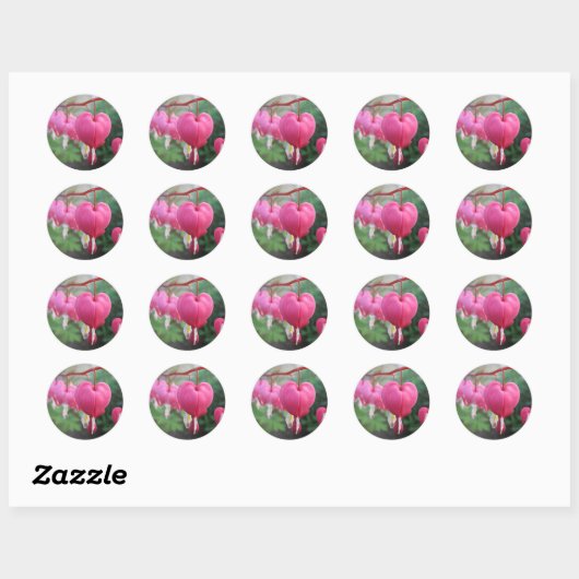 Sticker Rond Coeur saignant (Dicentra) (Feuille)