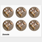 Sticker Rond Coeur Saint Valentin fait avec des coquilles (Feuille)
