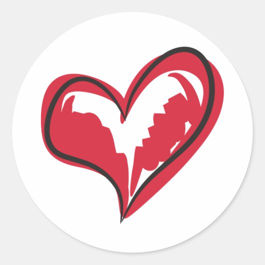 Sticker Rond Coeur simple (Devant)
