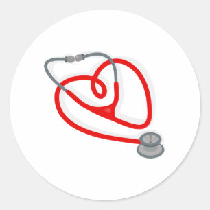 Sticker Rond Coeur stéthoscope