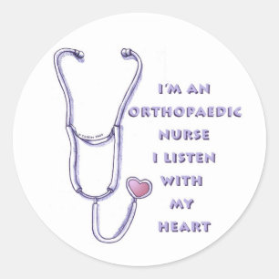 Sticker Rond Coeur stéthoscope Infirmière orthopédique