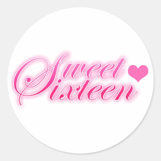 Sticker Rond Coeur sweet sixteen (Devant)