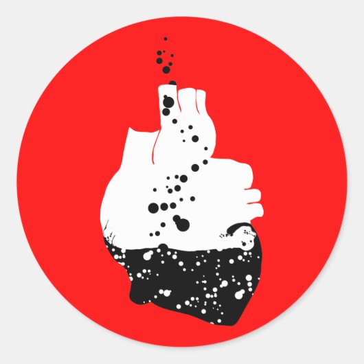 Sticker Rond coeur toxique (Devant)