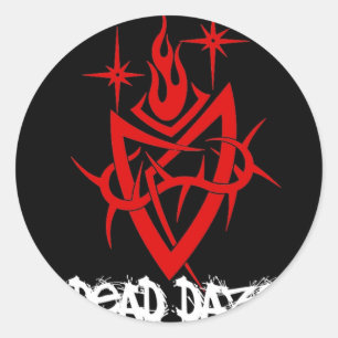 Sticker Rond Cœur Tribal Dead Daze