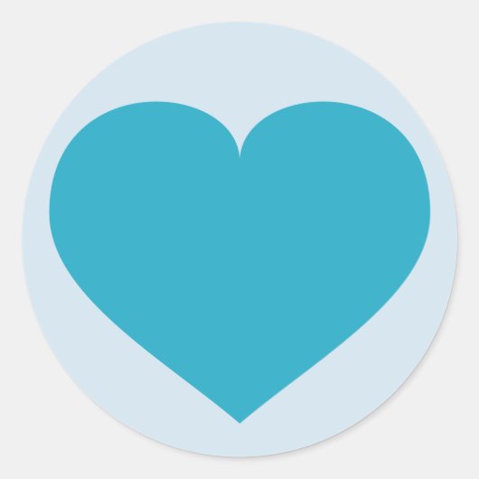 Sticker Rond Coeur Turquoise (Devant)