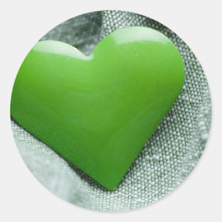 Sticker Rond Coeur vert