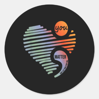 Sticker Rond Coeur vous ne laissez pas histoire mettre fin à la