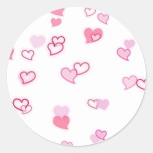 Sticker Rond Coeurs
