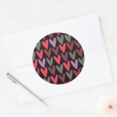 Sticker Rond Coeurs 6 (Enveloppe)