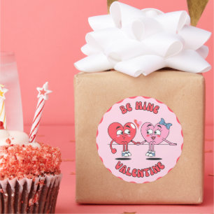 Sticker Rond Cœurs Amoureux Mignons – Conception Romantique de