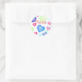 Sticker Rond Coeurs aquarelle (Sac)