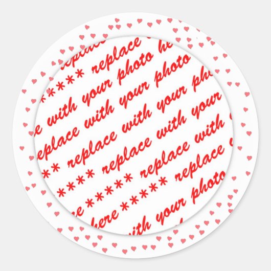Sticker Rond Coeurs autour de votre Modèle photo (Devant)