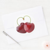 Sticker Rond Coeurs cerise (Enveloppe)