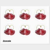 Sticker Rond Coeurs cerise (Feuille)