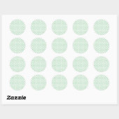 Sticker Rond Cœurs Classiques Été Vert - Blanc (Feuille)