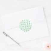 Sticker Rond Cœurs Classiques Été Vert - Blanc (Enveloppe)