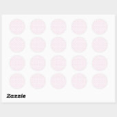 Sticker Rond Cœurs Classiques Rose Clair - Blanc (Feuille)
