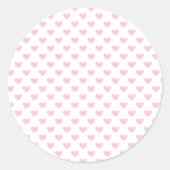 Sticker Rond Cœurs Classiques Rose Clair - Blanc (Devant)