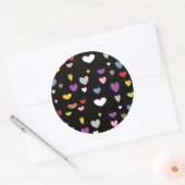 Sticker Rond Coeurs colorés (Enveloppe)