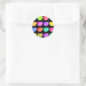 Sticker Rond Coeurs colorés (Sac)