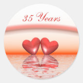 Sticker Rond Coeurs coralliens du 35e anniversaire (Devant)