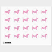 Sticker Rond Coeurs Dachshund (Feuille)
