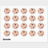 Sticker Rond Coeurs d'amour (Feuille)