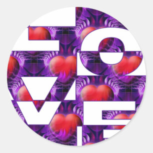 STICKER ROND COEURS D'AMOUR