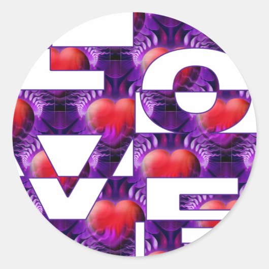 STICKER ROND COEURS D'AMOUR (Devant)