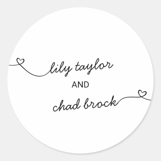 Sticker Rond Coeurs d'amour Mariage Enveloppe sceaux (Devant)