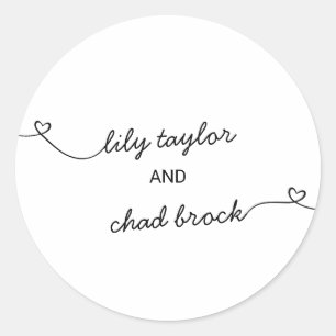 Sticker Rond Coeurs d'amour Mariage Enveloppe sceaux