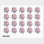 Sticker Rond Coeurs d'Anime Valentine (Feuille)