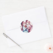 Sticker Rond Coeurs d'Anime Valentine (Enveloppe)