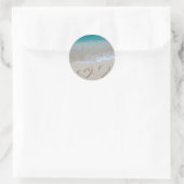 Sticker Rond Coeurs dans le sable (Sac)