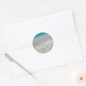 Sticker Rond Coeurs dans le sable (Enveloppe)