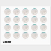 Sticker Rond Coeurs dans le sable destination mariage plage (Feuille)